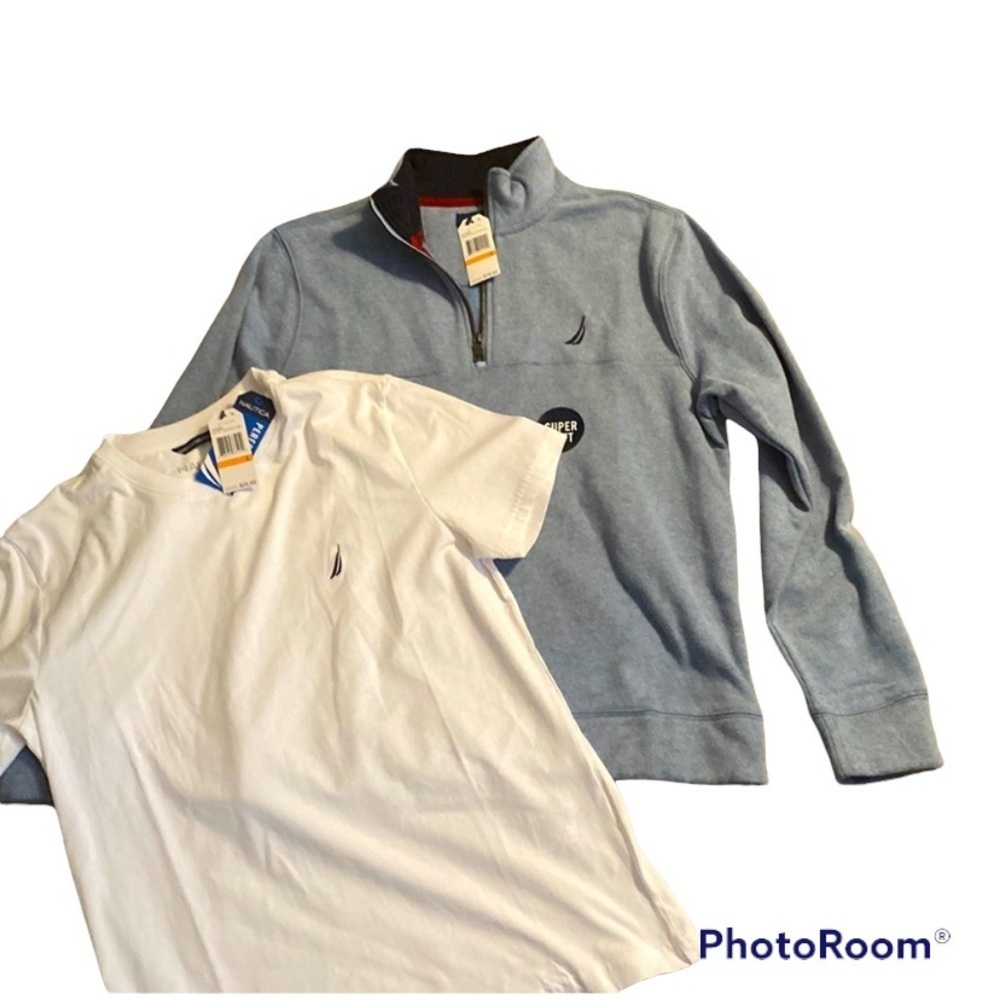 (2) Bundle Nautica quarter zip with Nautica white tee